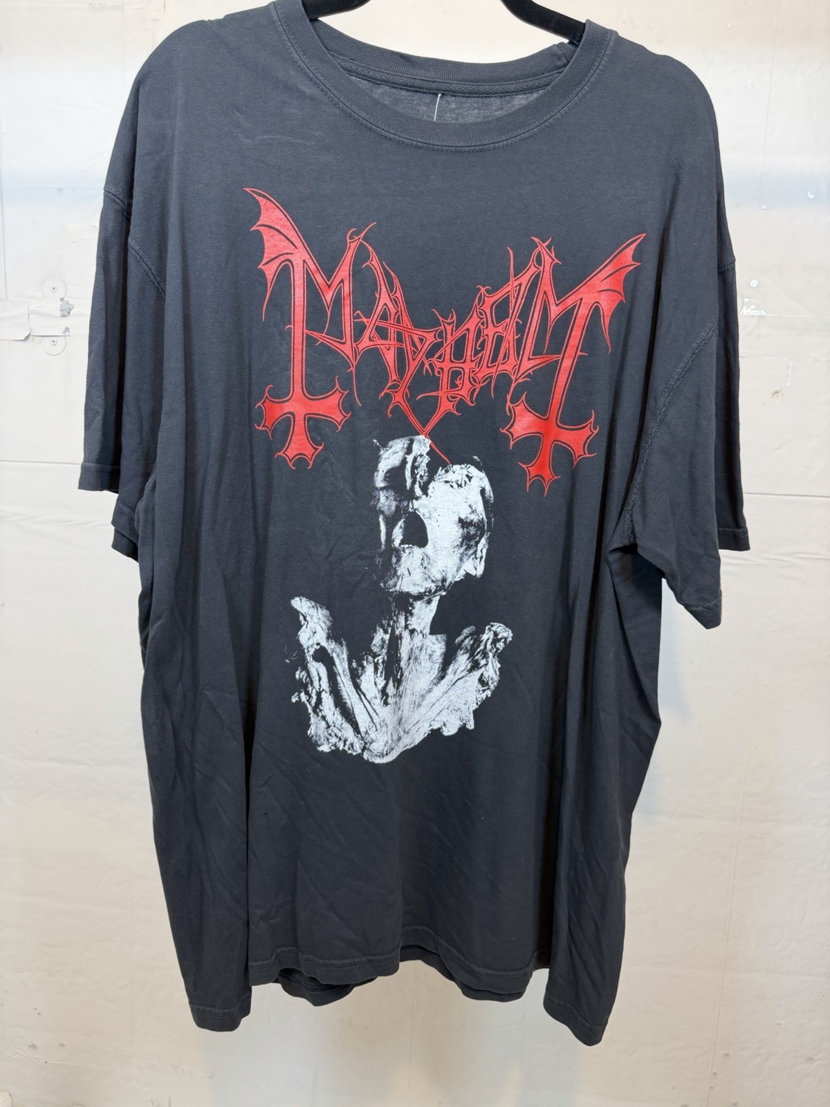 Camisa Mayhem XL Negro Metal Rojo Logo