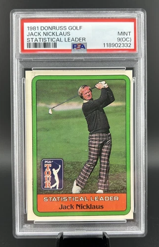 1981 Donruss Golf Stat Leader JACK NICKLAUS (RC) Rookie PSA 9(OC)