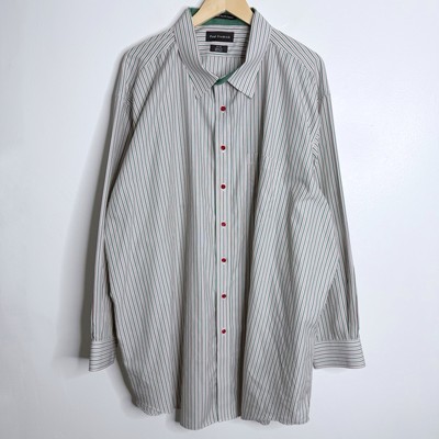 paul fredrick men's classic fit non-iron cotton stripe dress shirt Non-Iron Cotton Stripe Dress Shirt With Contrast Trim main image 1