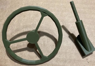 GI Joe Jeep 7000/Desert Patrol 3D Printed Hasbro 12  Jeep Steering Wheel/Stem 