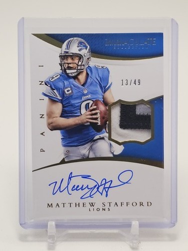 MATTHEW STAFFORD 2015 IMMACULATE AUTO PATCH /49 #ISP-MS LIONS Q1300