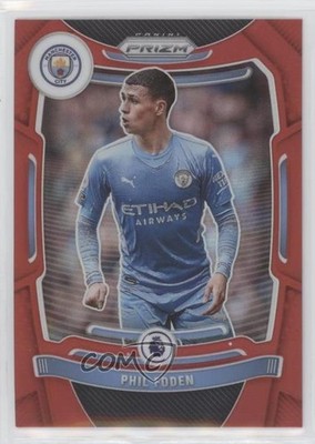 2021-22 Panini Prizm Premier League Red Prizm 163/199 Phil Foden #13 01eh