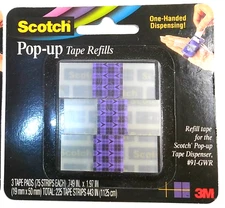 Scotch Pop-Up Gift Wrap Tape Strip Refills 225 Total (75 Strips/Pad, 3 Pads) 