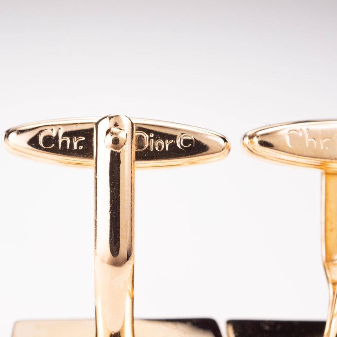 Old Dior Cufflinks No case Rectangular Shape Gold… - image 7