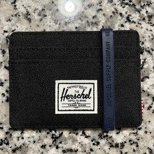 Herschel Supply Co Charlie Card Holder RFID Wallet Black Brand New