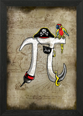 Pirate Pi Day Framed Wall Art Poster Canvas Print Picture