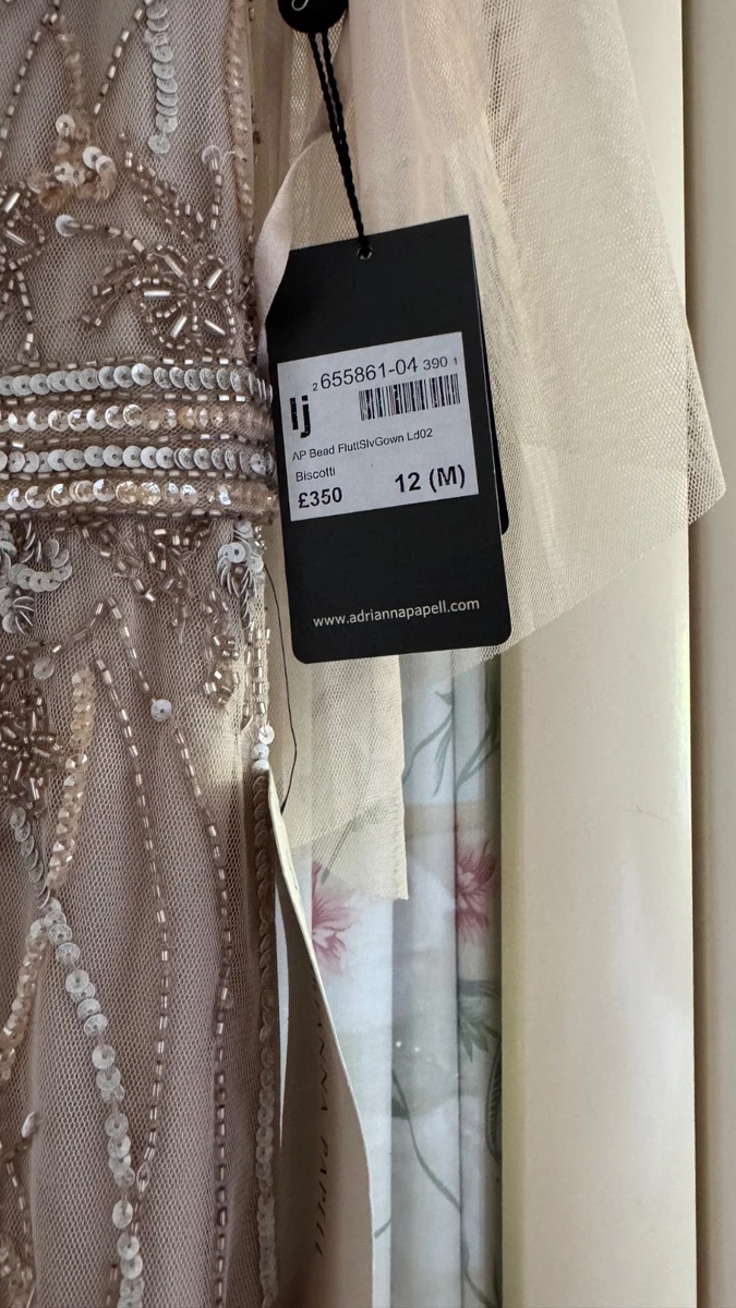 ADRIANNA PAPELL HERMOSO VESTIDO COLOR FAVORECEDOR REINO UNIDO 12 PRECIO DE VENTA SUGERIDO POR EL FABRICANTE 350 £