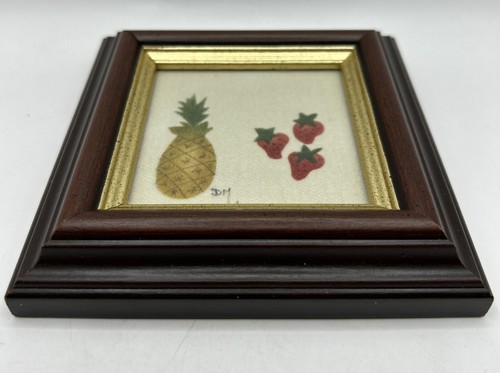 Pineapple & strawberries Theorem Painting signed dated - Picture 5 of 8