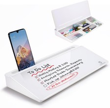 Small Desktop Whiteboard Glass Dry Erase Board Computer Keyboard Stand White