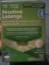 Nicotine Lozenge 2mg 72 Ct 3 Pk Of 24 Each Mint Flavor Exp. 1/2026 New
