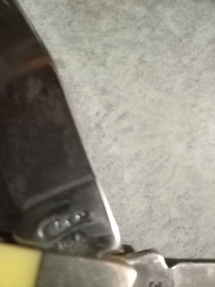 NOVO Vintage Case XX 3254 SS Ponto de Faca, Alças Delrin Amarelas, 2 Lâminas - Imagem 4 de 4