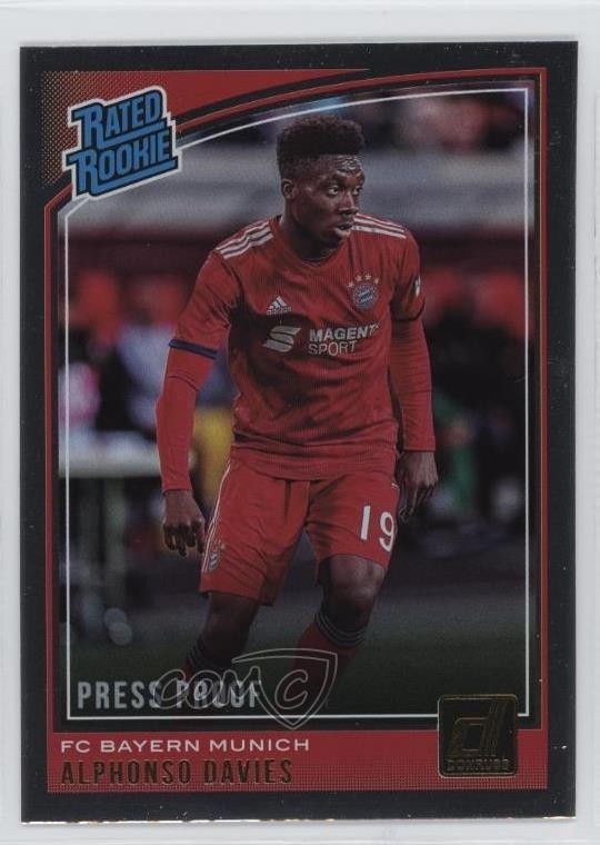 2018-19 Panini Donruss Rated Rookie Press Proof Silver Alphonso Davies #176 0i7g