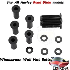 5X Windscreen Well Nut Bolts Windshield Screws Kit Fit For Harley Road Glide FLT