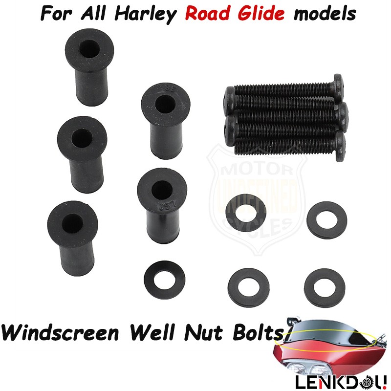 5X Windscreen Well Nut Bolts Windshield Screws Kit Fit For Harley Road Glide FLT