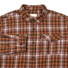 Katin Men's Medium Plaid Flannel Button Up Long Sleeve Cotton Casual Work Surf
