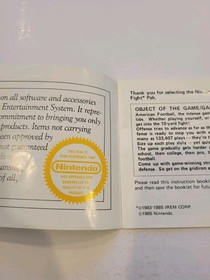 Nintendo NES 10-Yard Fight Original Instruction Booklet Manual Only 