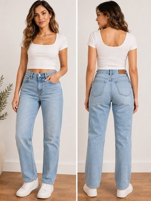 Old Navy Women s High-Rise O.G. Straight Built-In Warm Jeans Size 8