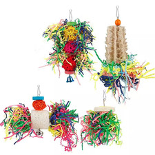 Bird Foraging Chew Toys Set with Shredding Foraging for Conure Cockatiel Budgies