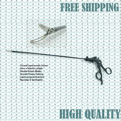 5mm Laparoscopic Curved Scissors | 330mm Double-Action Laparoscopy Tool