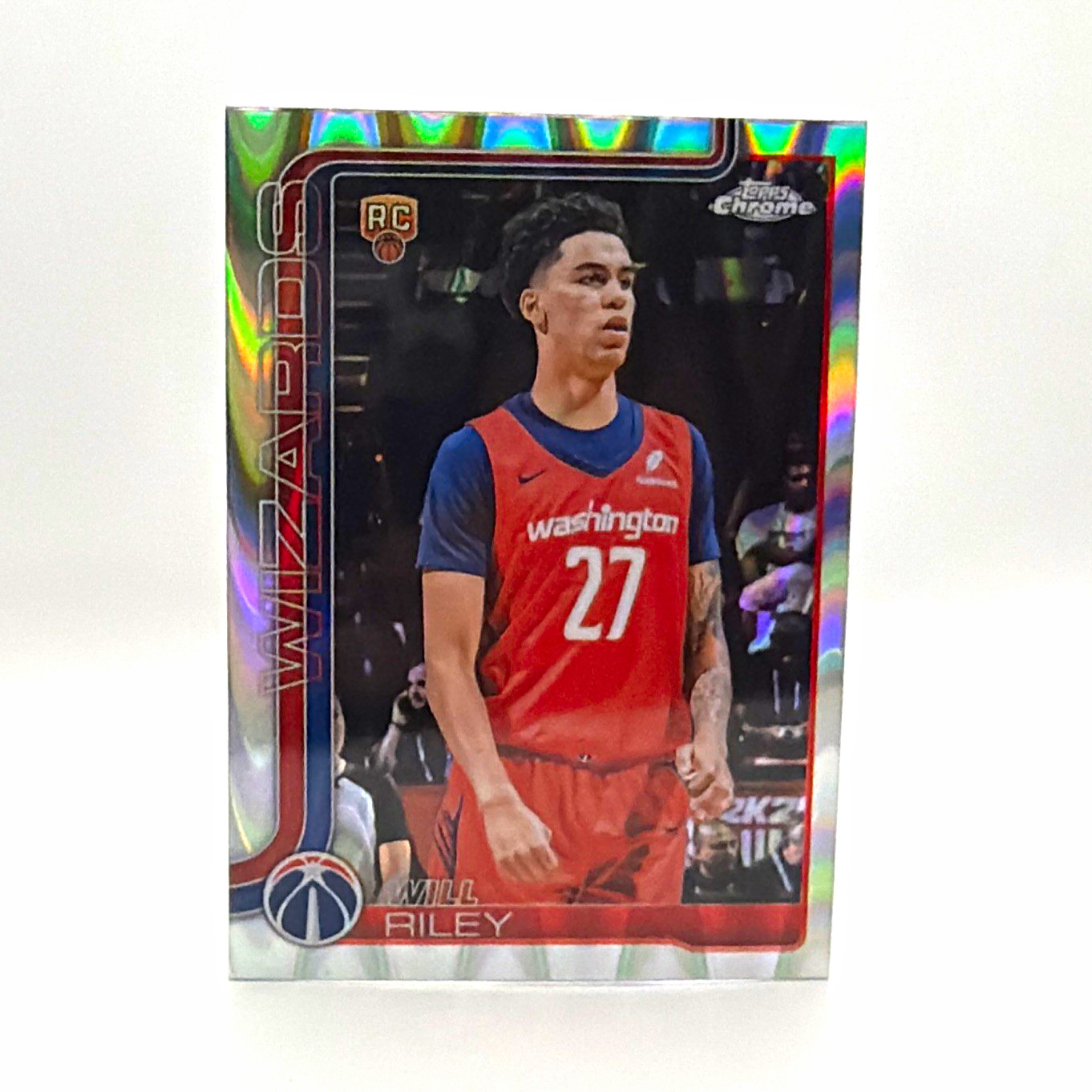 Topps Chrome 2025-26 Will Riley #271 RayWave Refractor RC Washington Wizards