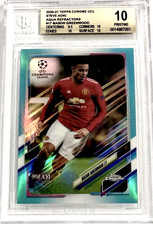 2020 Topps Chrome Steve Aoki #17 Mason Greenwood AQUA REFRACTOR /150 BGS 10 PRIS