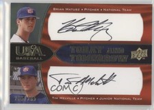 2008 USA Baseball National Teams Black Ink Brian Matusz Tim Melville Auto 4r3