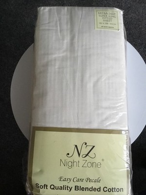 Weiche Baumwolle Extra Tief Super King Size Spannbetttuch Creme
