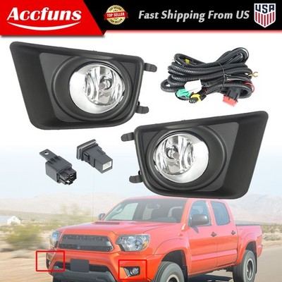 For Toyota Tacoma 2012-2015 Fog Lights Bumper Driving Lamp+Switch+Bulbs Clear