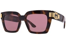 Gucci GG1689S 002 Sunglasses Women's Havana/Gold/Violet Lenses Cat Eye 54mm