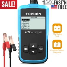 Car Battery Tester 12V Load Tester TOPDON AB101 100-2000CCA Auto Alternator Test