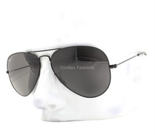 Ray-Ban Aviator Sunglasses RB3025 002/48 Shiny Black Polarized Glass 58mm wcase