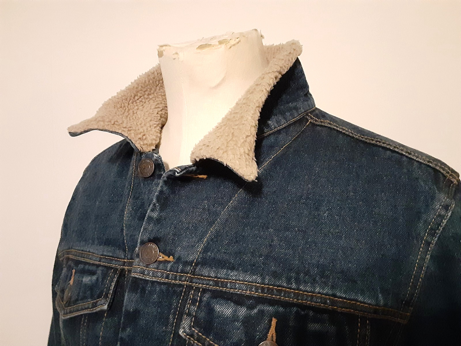 C.E. Schmidt Trucker Jacket Large Blue Cotton Den… - image 13