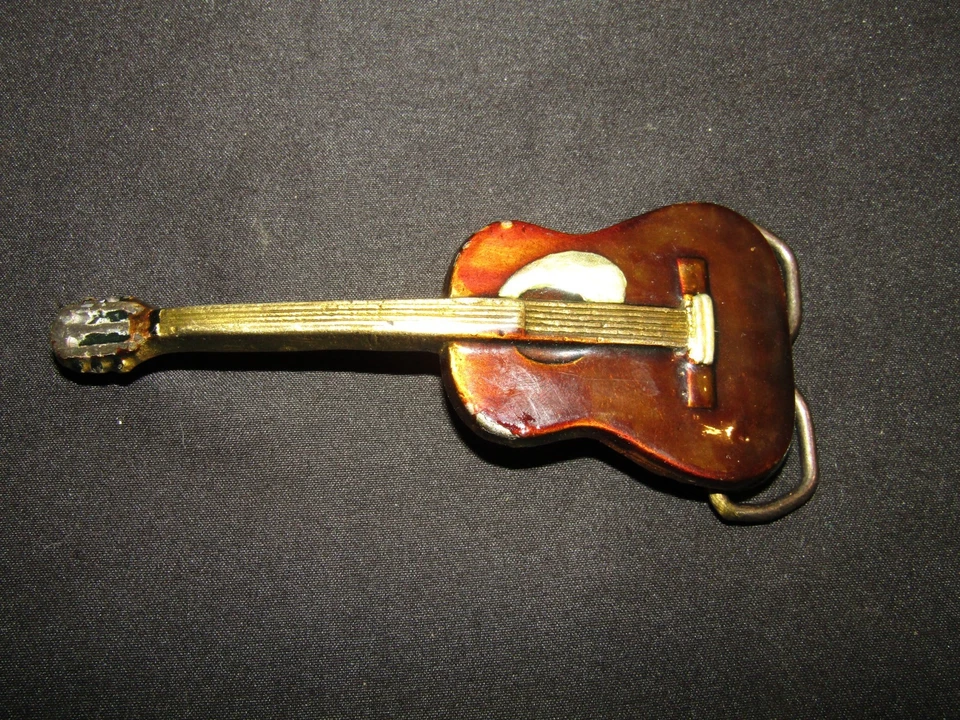 Пряжка ремня для акустической гитары Baron Buckles Solid Brass and Enamal 1978 дополнительный штифт - Изображение 2 из 4