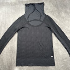 Under Armour Threadborne Cowl Neck Stretch Running Jacket Womens MEDIUM Black