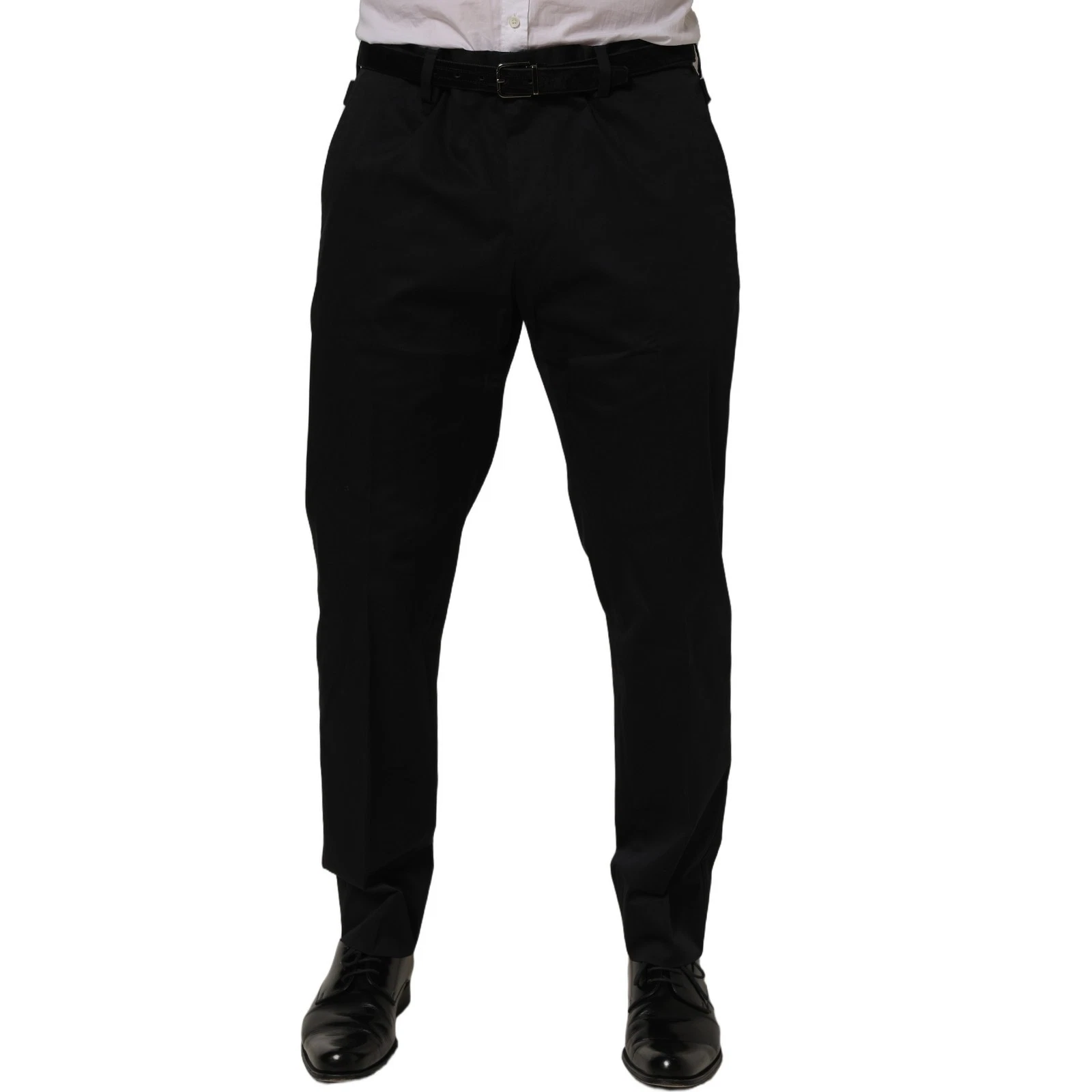 DOLCE & GABBANA Pants Black Cotton Tapered Leg Dress Trouser IT54/W40/XL 600usd