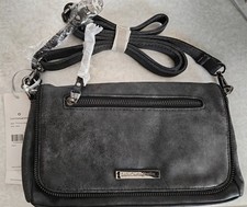 Sac à main Noir Anthracite Original Lulu Castagnette Cuir Velours Bandoulière