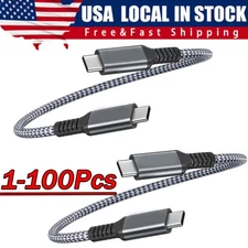 60W USB-C to USB-C Cable Fast Charger lot PD Nylon Cord For iPhone 17/16 Samsung