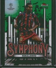 2024-25 TOPPS FINEST UEFA CC RONALDINHO SYMPHONY GREEN REFRACTOR /99 SP FC BARCA