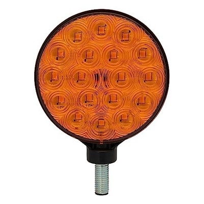 4'' Round Dual-Face Amber Lens 12V Pedestal Mount Hazard 1Pcs Warning Light