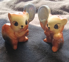 Ceramic Squirrel Salt & Pepper Shaker Set 2pc Orange White Gray Animal — photo 1