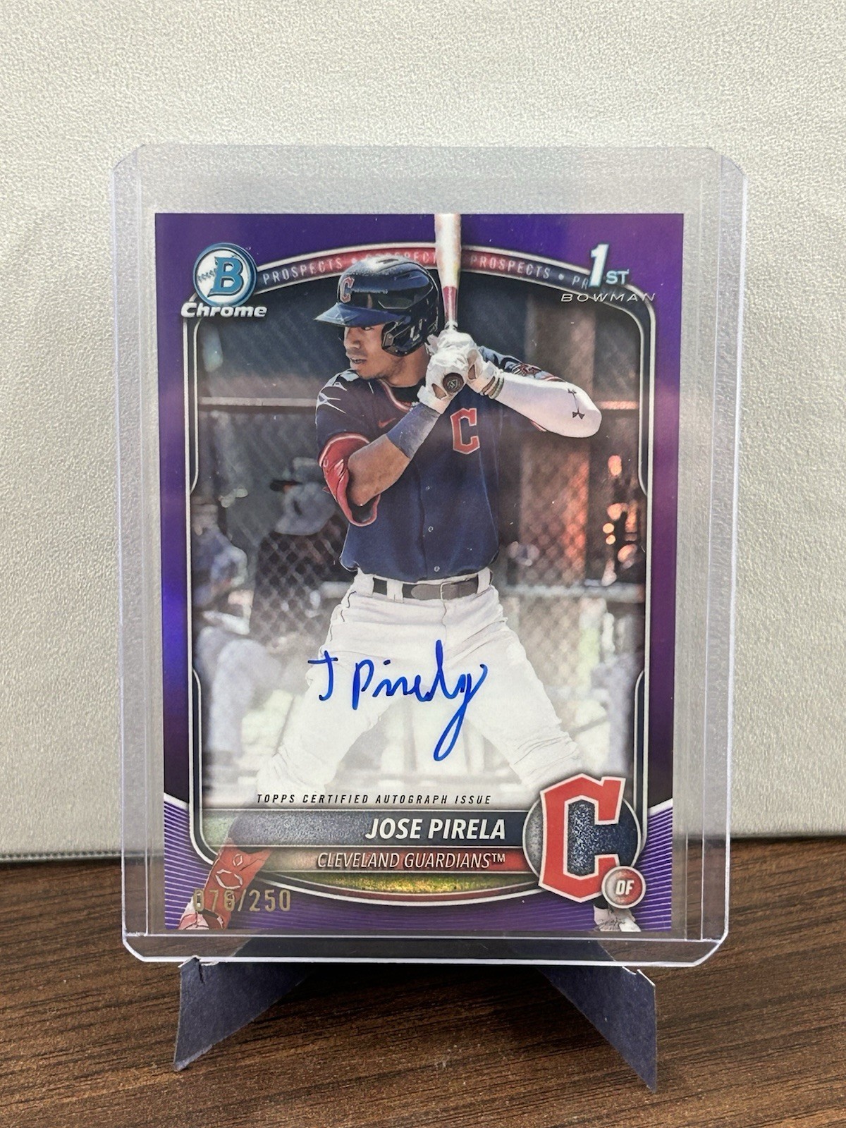2025 Bowman Chrome Prospect Auto Purple Refractor /250 Jose Pirela #CPA-JP