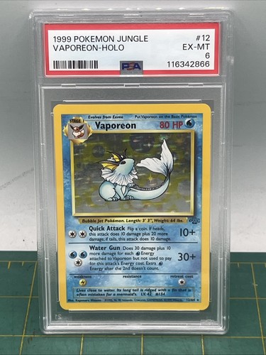 Vaporeon (Unlimited) graded PSA 6 for sale on eBay