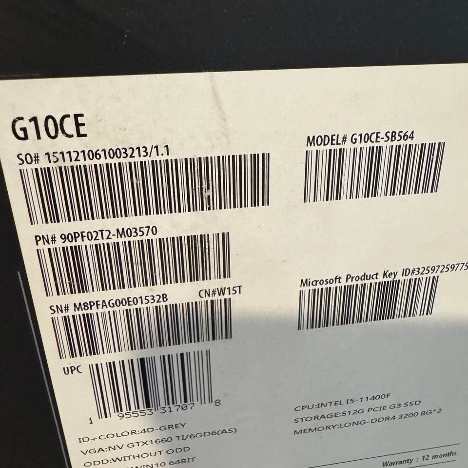 ASUS ROG STRIX Gaming Computer i5-11400F 2.6GHz NVIDIA GeForce GTX 1660 Ti 16GB - Image 4 of 4