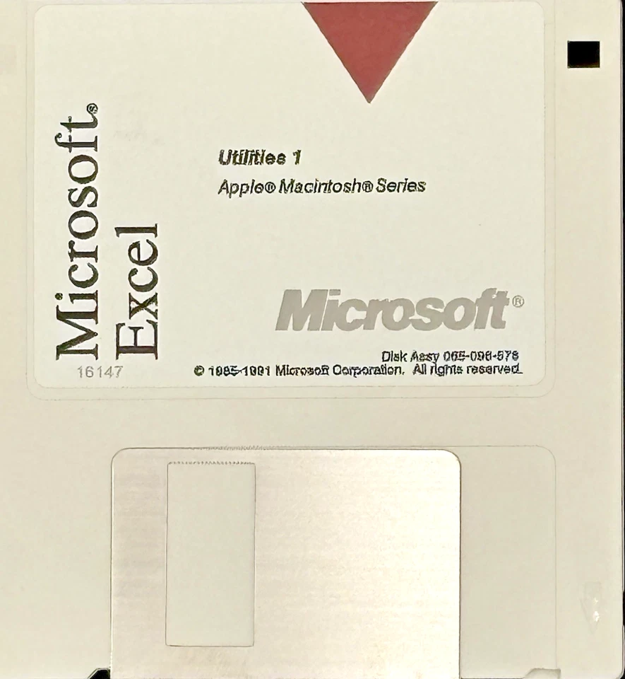 Vintage Microsoft Excel 3.5 Floppy Set of 3 Disks Apple Macintosh Series - Image 2 of 3