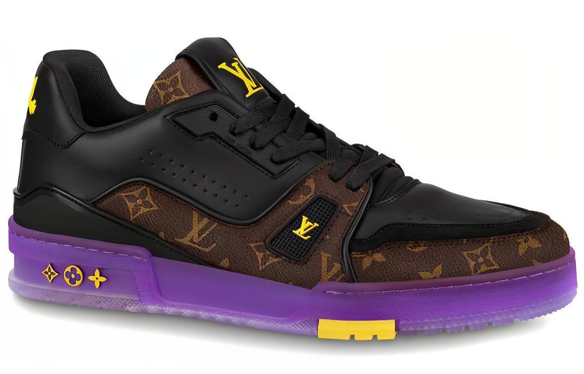 LOUIS VUITTON X Lakers Lv Trainers Brown Monogram With Black