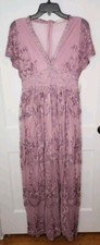 NWT Altar d State Mariska Lilac Purple Candy Lace Maxi Dress Size Small