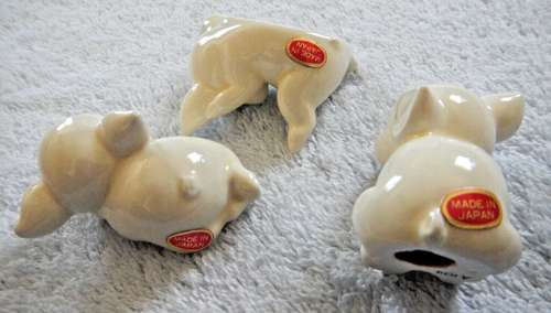 VTG - SET OF 3 MINIATURE PIG / PIGLETS FIGURINES 2" - A 639 - PORCELAIN - JAPAN - Picture 5 of 17