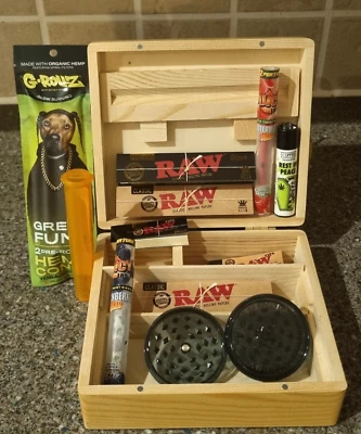WISE SKIES Smoking Gift,Smoking Box Set, Rolling Boxes Set Wooden Box, Stash, Rolling tray