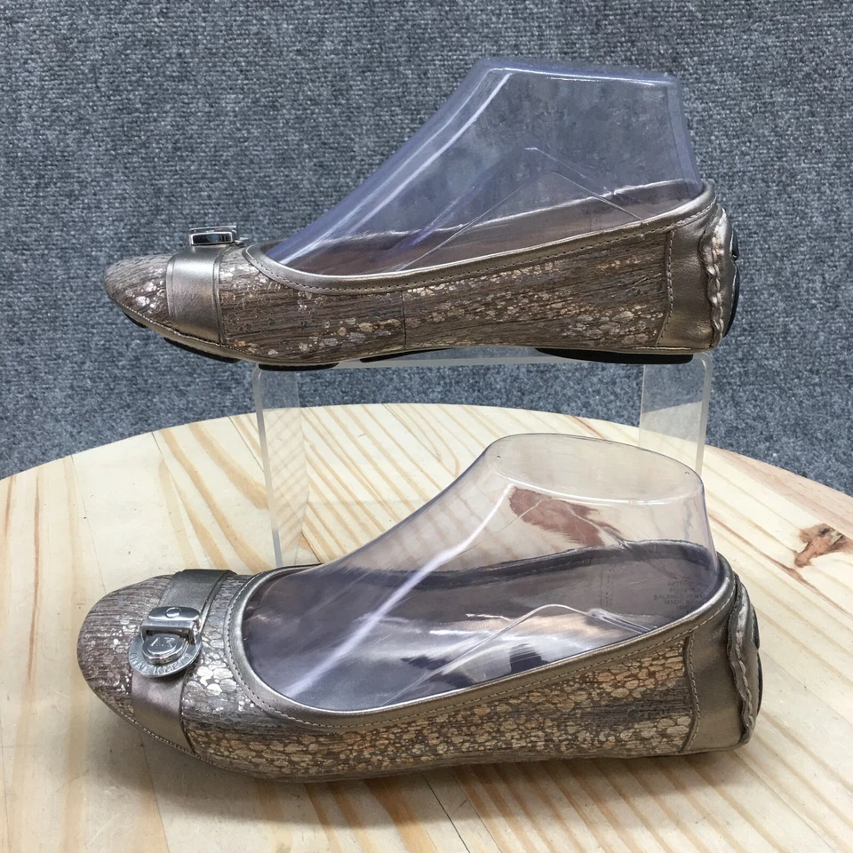 Anne Klein Shoes Womens 6 M Beech Casual Slip On Ballet Flats Metallic Gray - Image 2 of 4