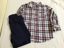 NEW Carter's Boys 2-PC Plaid Button Top & Short Set 2T,3T,4T,5T